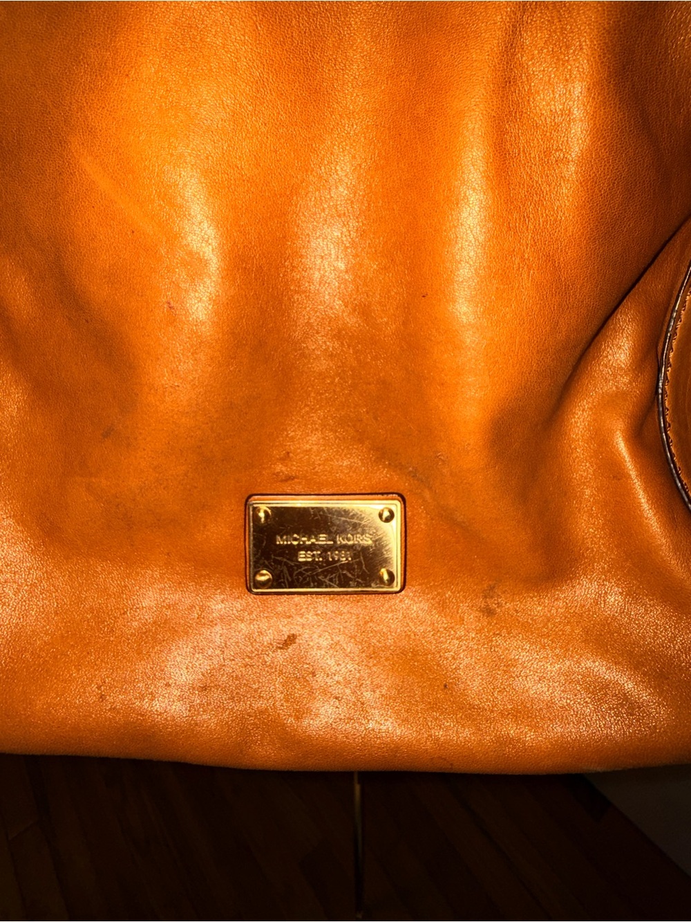 Michael Kors Women's Leather Shoulder Bag in Cognac Brown with  Gold Chain Strap - Picture 2 of 15